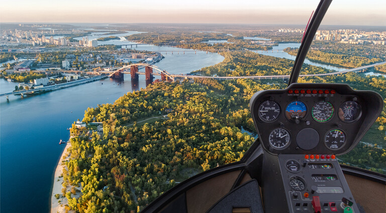 Helicopter excursion in Kyiv, Ukraine